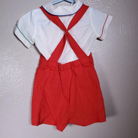 vintage nautical boat applique overall and top set - Picture 6 of 7